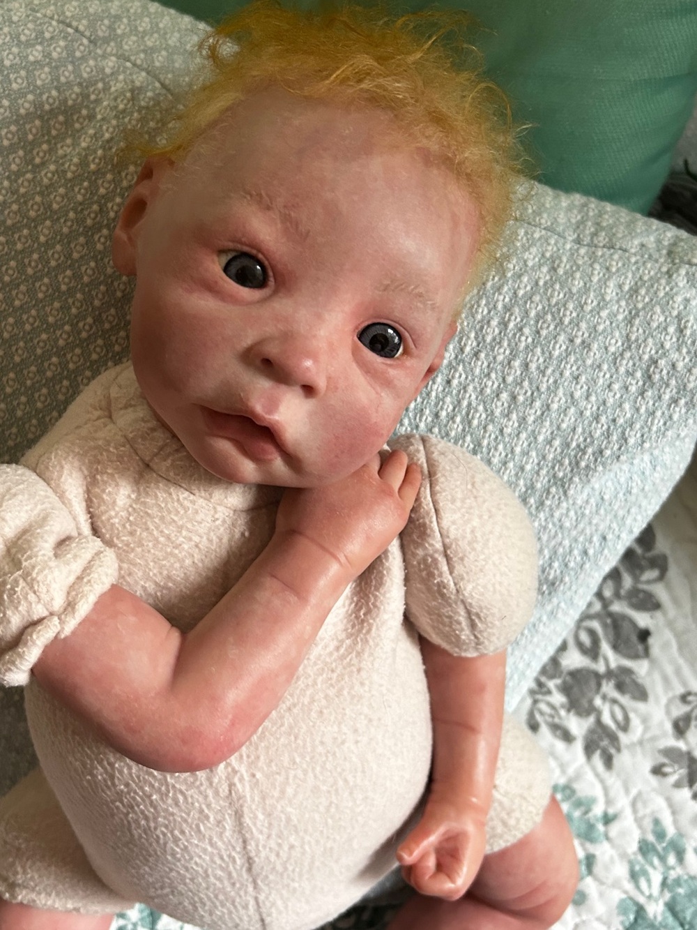 Lifelike Reborn Baby Doll By Artist Jo Beckman 23” Weight 6.2 oz - Picture 7 of 16